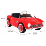 JOKO Elektrické autíčko BMW 507 Retro, penové kolesá, kožené sedadlo, USB, MP3, červené