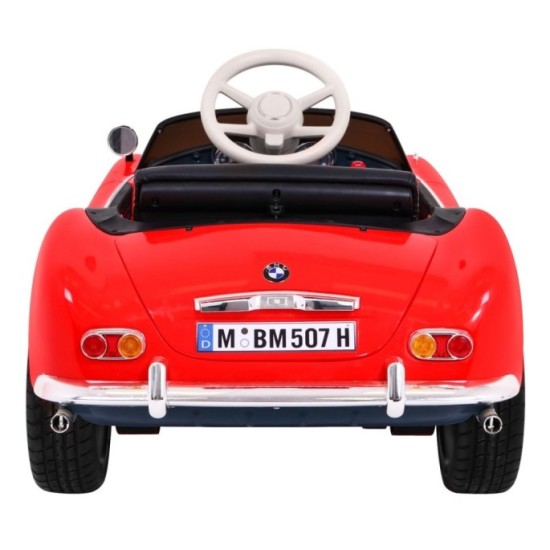 JOKO Elektrické autíčko BMW 507 Retro, penové kolesá, kožené sedadlo, USB, MP3, červené