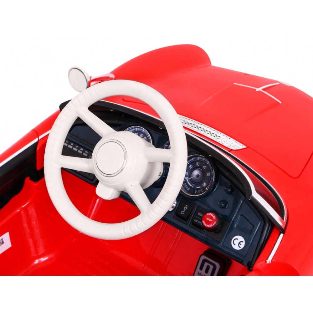 JOKO Elektrické autíčko BMW 507 Retro, penové kolesá, kožené sedadlo, USB, MP3, červené