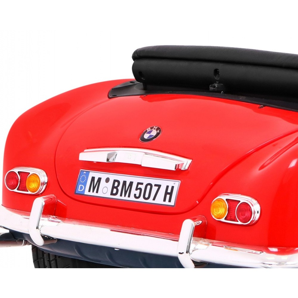 JOKO Elektrické autíčko BMW 507 Retro, penové kolesá, kožené sedadlo, USB, MP3, červené