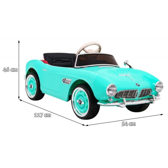 JOKO Elektrické autíčko BMW 507 Retro, penové kolesá, kožené sedadlo, USB, MP3, zelené