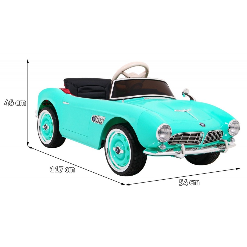 JOKO Elektrické autíčko BMW 507 Retro, penové kolesá, kožené sedadlo, USB, MP3, zelené