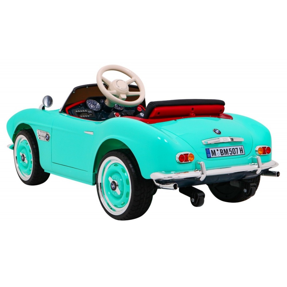 JOKO Elektrické autíčko BMW 507 Retro, penové kolesá, kožené sedadlo, USB, MP3, zelené