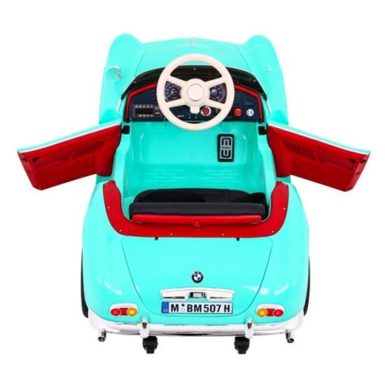 JOKO Elektrické autíčko BMW 507 Retro, penové kolesá, kožené sedadlo, USB, MP3, zelené
