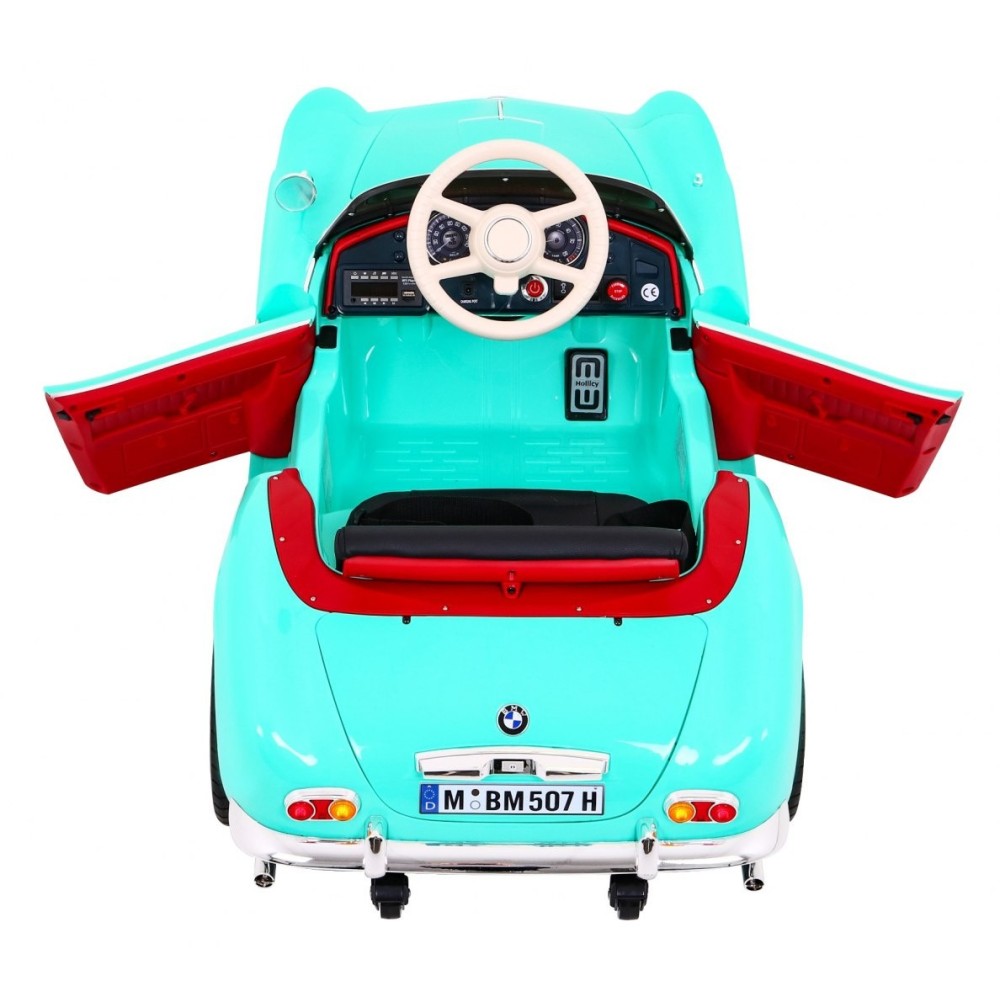JOKO Elektrické autíčko BMW 507 Retro, penové kolesá, kožené sedadlo, USB, MP3, zelené
