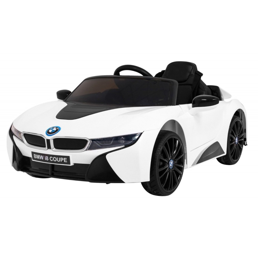 JOKO Elektrické autíčko BMW I8 COUPE LIFT, penové kolesá, kožené sedadlo, USB, MP3, biele