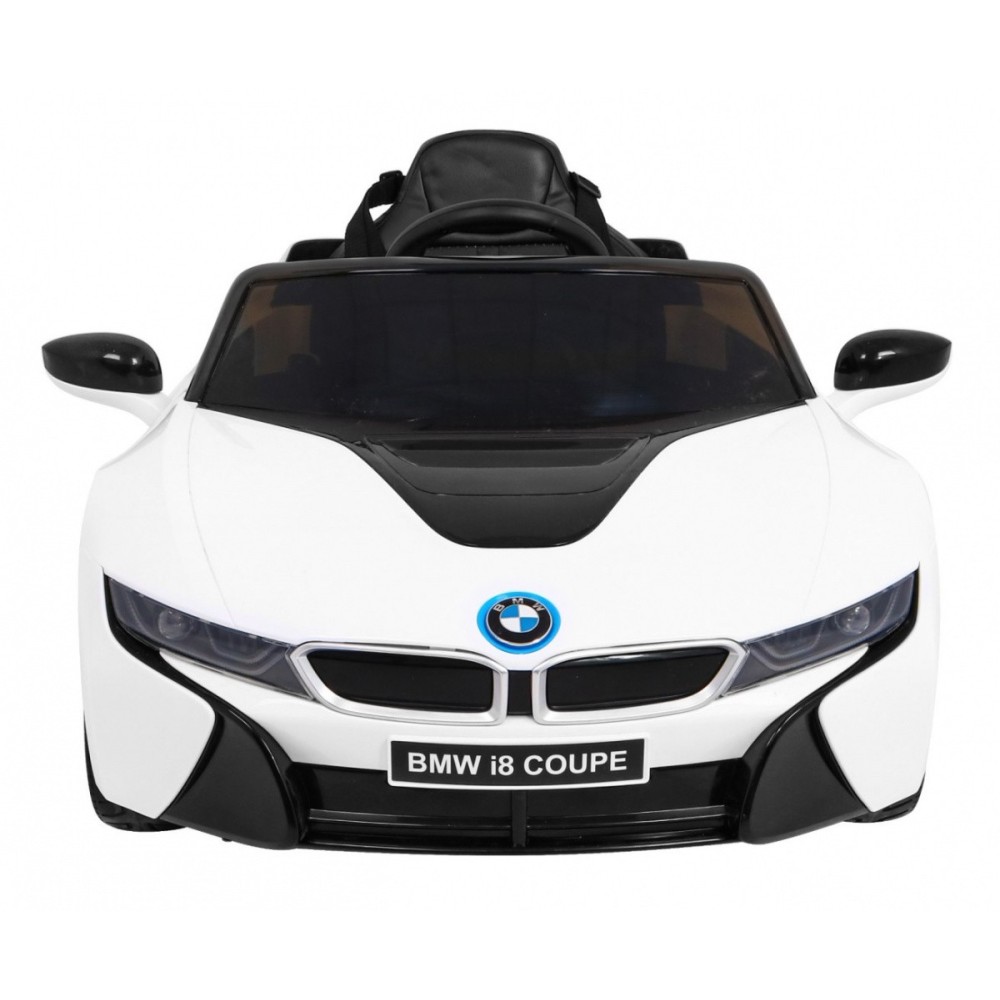 JOKO Elektrické autíčko BMW I8 COUPE LIFT, penové kolesá, kožené sedadlo, USB, MP3, biele
