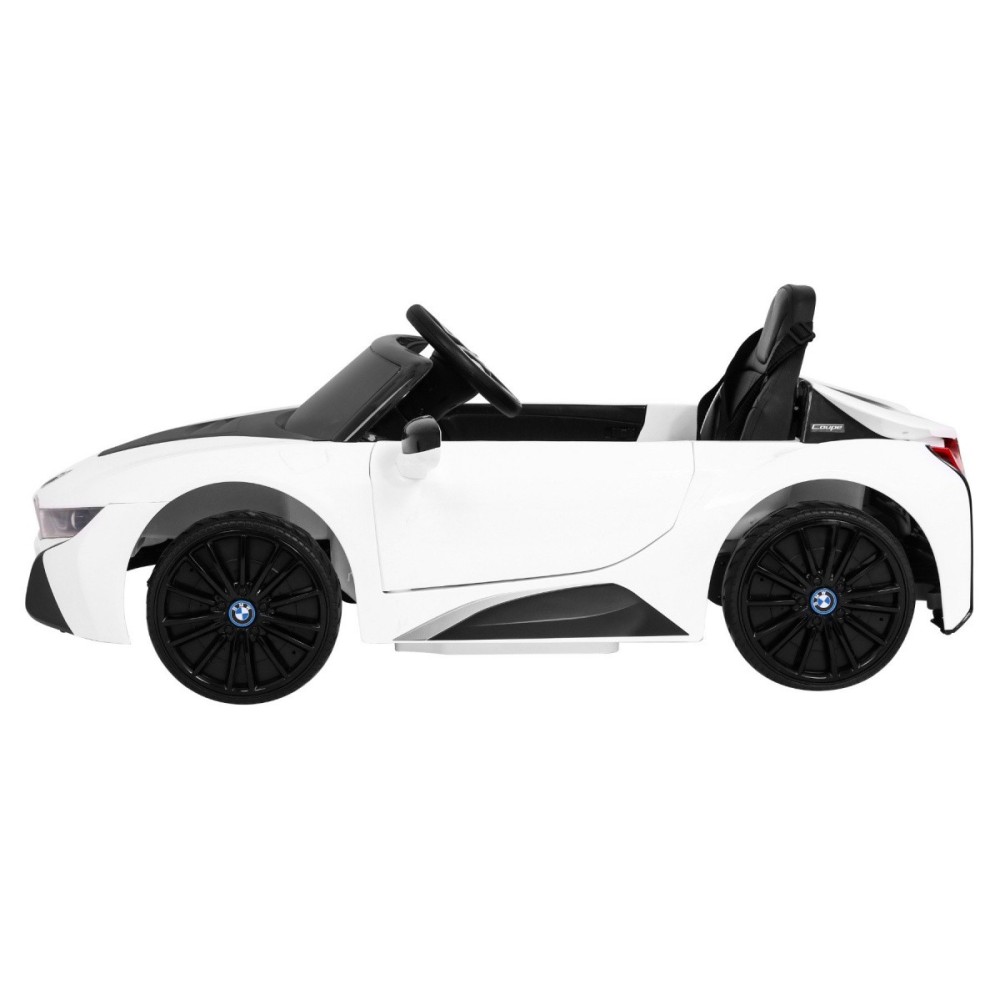 JOKO Elektrické autíčko BMW I8 COUPE LIFT, penové kolesá, kožené sedadlo, USB, MP3, biele