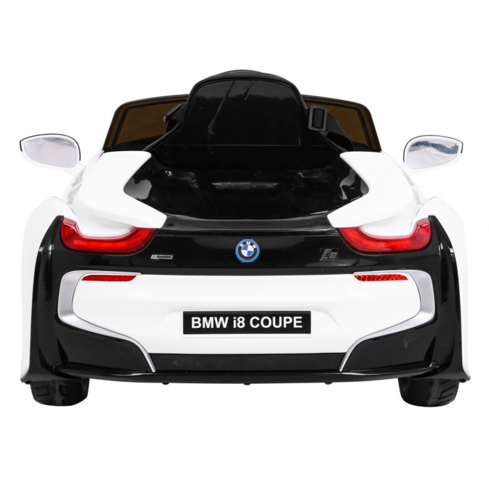 JOKO Elektrické autíčko BMW I8 COUPE LIFT, penové kolesá, kožené sedadlo, USB, MP3, biele