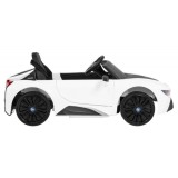 JOKO Elektrické autíčko BMW I8 COUPE LIFT, penové kolesá, kožené sedadlo, USB, MP3, biele
