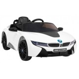 JOKO Elektrické autíčko BMW I8 COUPE LIFT, penové kolesá, kožené sedadlo, USB, MP3, biele