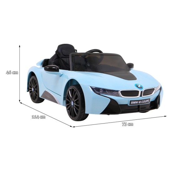 JOKO Elektrické autíčko BMW I8 COUPE LIFT, penové kolesá, kožené sedadlo, USB, MP3, modré