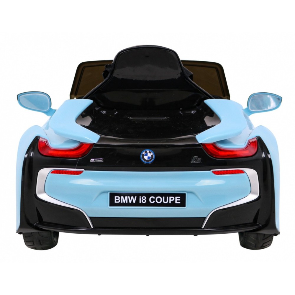 JOKO Elektrické autíčko BMW I8 COUPE LIFT, penové kolesá, kožené sedadlo, USB, MP3, modré