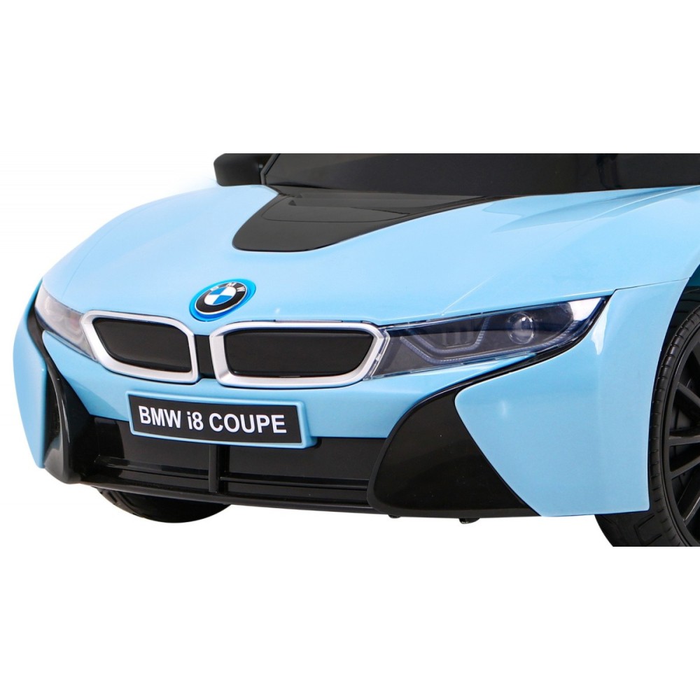JOKO Elektrické autíčko BMW I8 COUPE LIFT, penové kolesá, kožené sedadlo, USB, MP3, modré