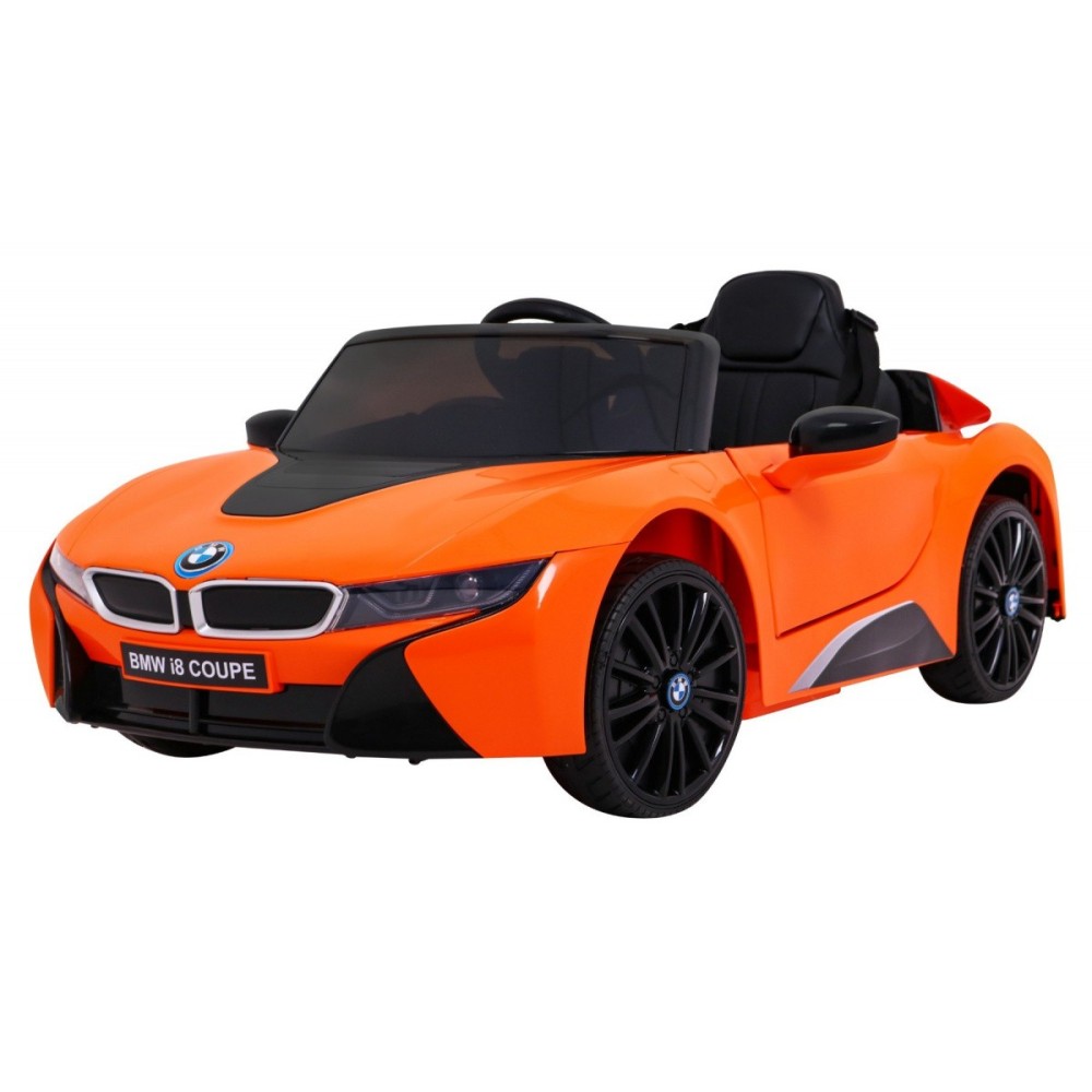 JOKO Elektrické autíčko BMW I8 COUPE LIFT, penové kolesá, kožené sedadlo, USB, MP3, oranžové