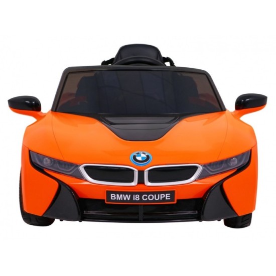 JOKO Elektrické autíčko BMW I8 COUPE LIFT, penové kolesá, kožené sedadlo, USB, MP3, oranžové