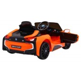 JOKO Elektrické autíčko BMW I8 COUPE LIFT, penové kolesá, kožené sedadlo, USB, MP3, oranžové