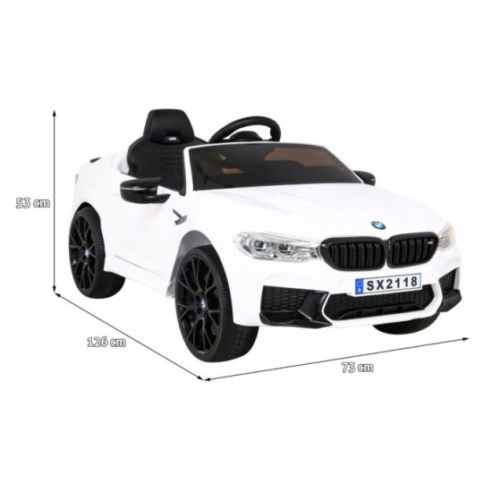 JOKO Elektrické autíčko BMW M5 24V s funkciou DRIFTU, penové kolesá, biele