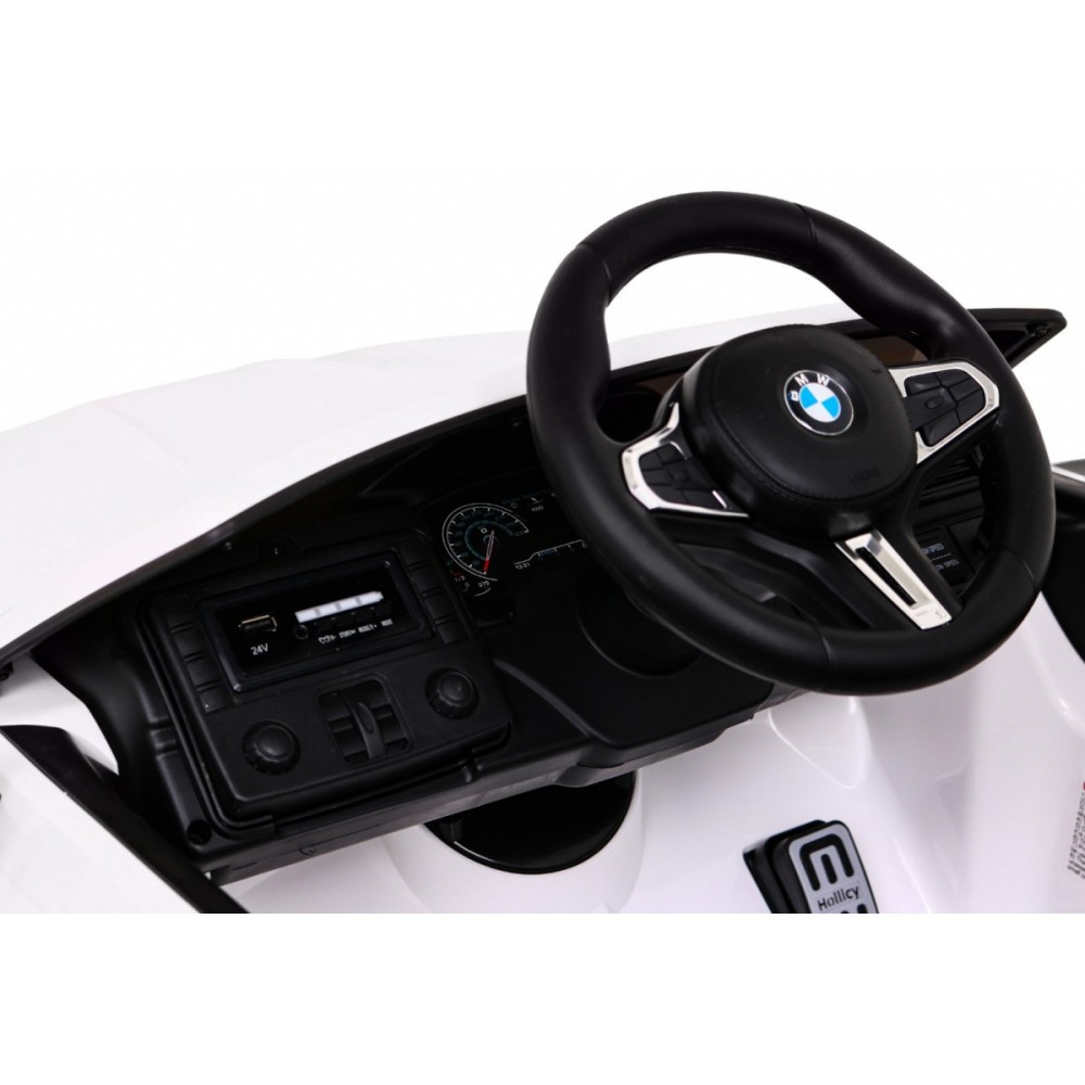 JOKO Elektrické autíčko BMW M5 24V s funkciou DRIFTU, penové kolesá, biele