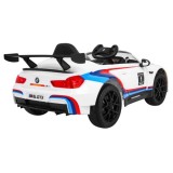 JOKO Elektrické autíčko BMW M6 GT3, penové kolesá, kožené sedadlo, USB, MP3, aktívna ventilácia biele
