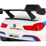 JOKO Elektrické autíčko BMW M6 GT3, penové kolesá, kožené sedadlo, USB, MP3, aktívna ventilácia biele