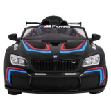 JOKO Elektrické autíčko BMW M6 GT3, penové kolesá, kožené sedadlo, USB, MP3, aktívna ventilácia, čierne