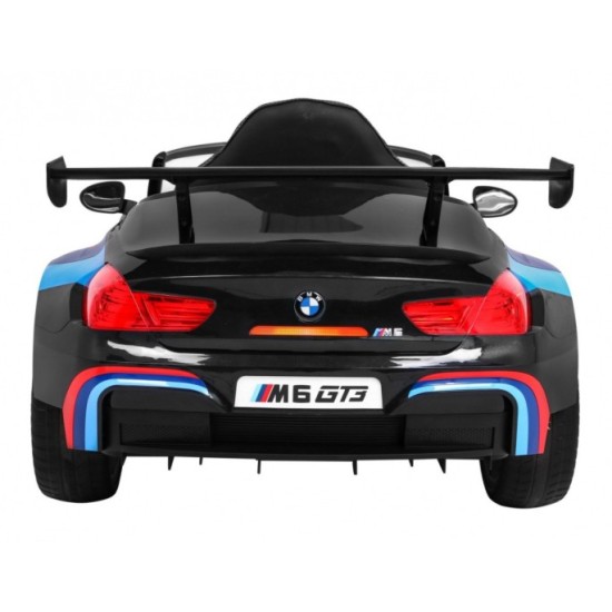 JOKO Elektrické autíčko BMW M6 GT3, penové kolesá, kožené sedadlo, USB, MP3, aktívna ventilácia, čierne
