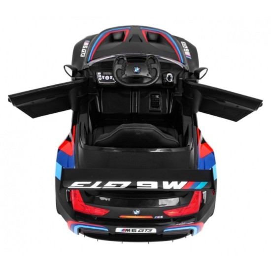 JOKO Elektrické autíčko BMW M6 GT3, penové kolesá, kožené sedadlo, USB, MP3, aktívna ventilácia, čierne