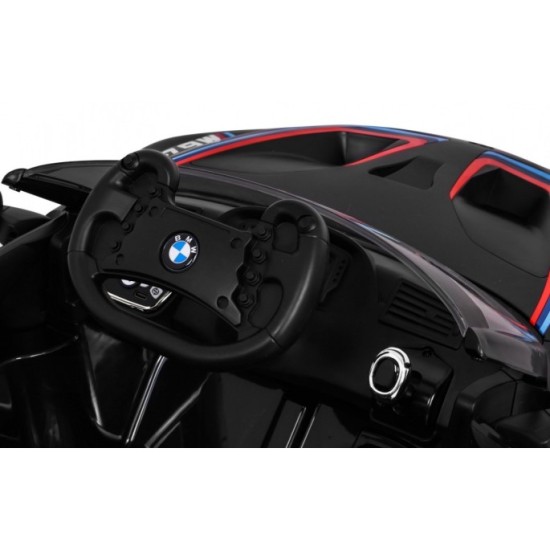 JOKO Elektrické autíčko BMW M6 GT3, penové kolesá, kožené sedadlo, USB, MP3, aktívna ventilácia, čierne