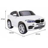 JOKO Elektrické autíčko BMW X6M XXL 2x120W, Dvojmiestne, penové kolesá, kožené sedadlo, USB, nosnosť 50kg, biele