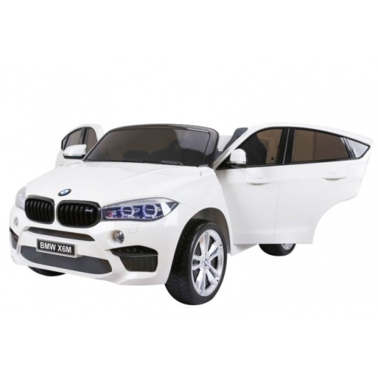 JOKO Elektrické autíčko BMW X6M XXL 2x120W, Dvojmiestne, penové kolesá, kožené sedadlo, USB, nosnosť 50kg, biele