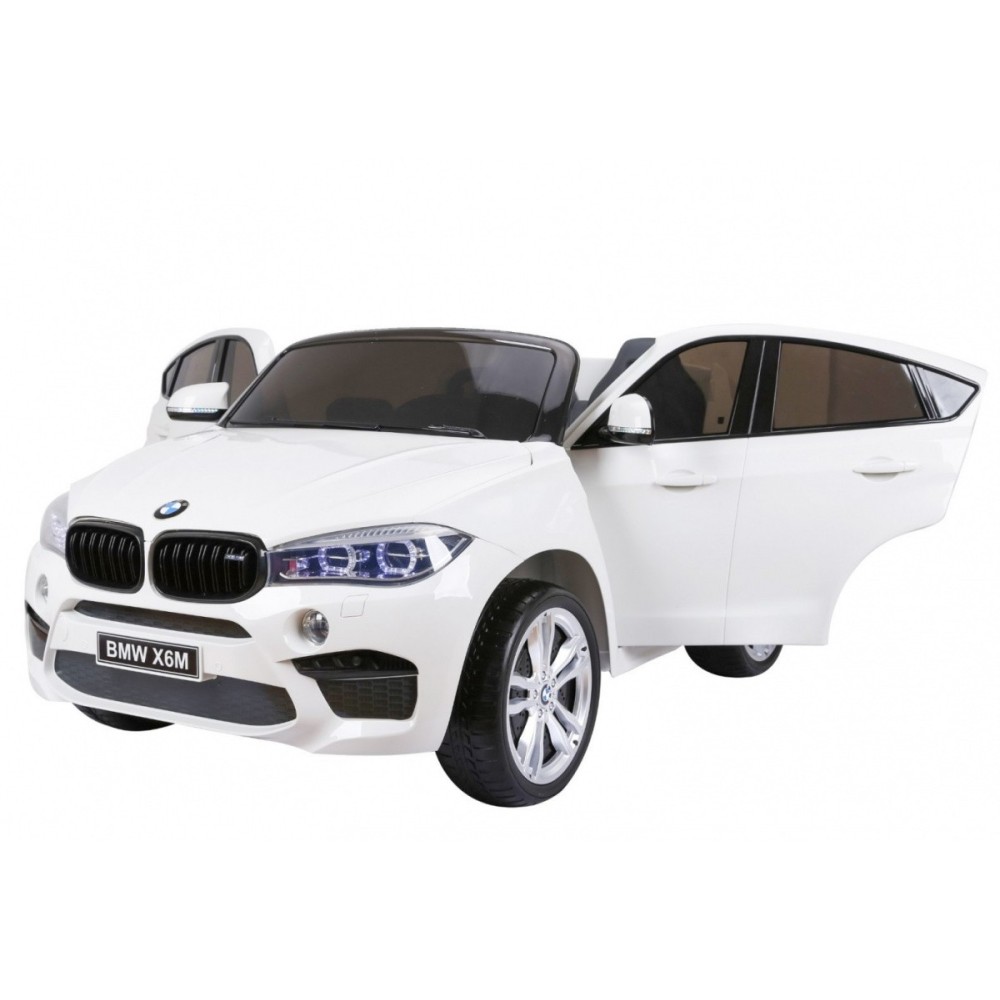 JOKO Elektrické autíčko BMW X6M XXL 2x120W, Dvojmiestne, penové kolesá, kožené sedadlo, USB, nosnosť 50kg, biele