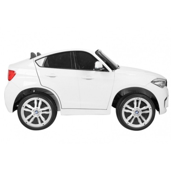 JOKO Elektrické autíčko BMW X6M XXL 2x120W, Dvojmiestne, penové kolesá, kožené sedadlo, USB, nosnosť 50kg, biele