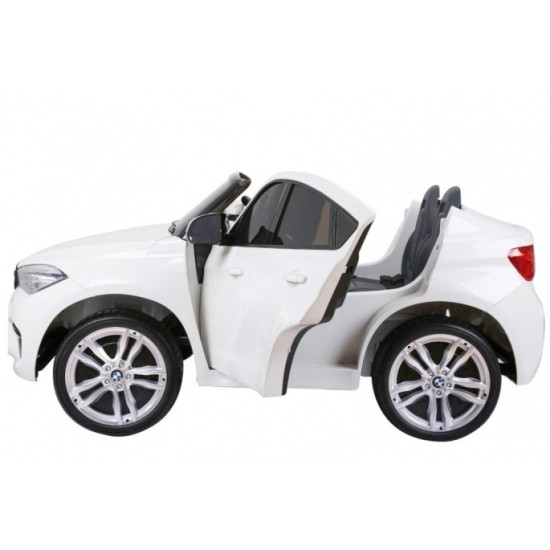 JOKO Elektrické autíčko BMW X6M XXL 2x120W, Dvojmiestne, penové kolesá, kožené sedadlo, USB, nosnosť 50kg, biele