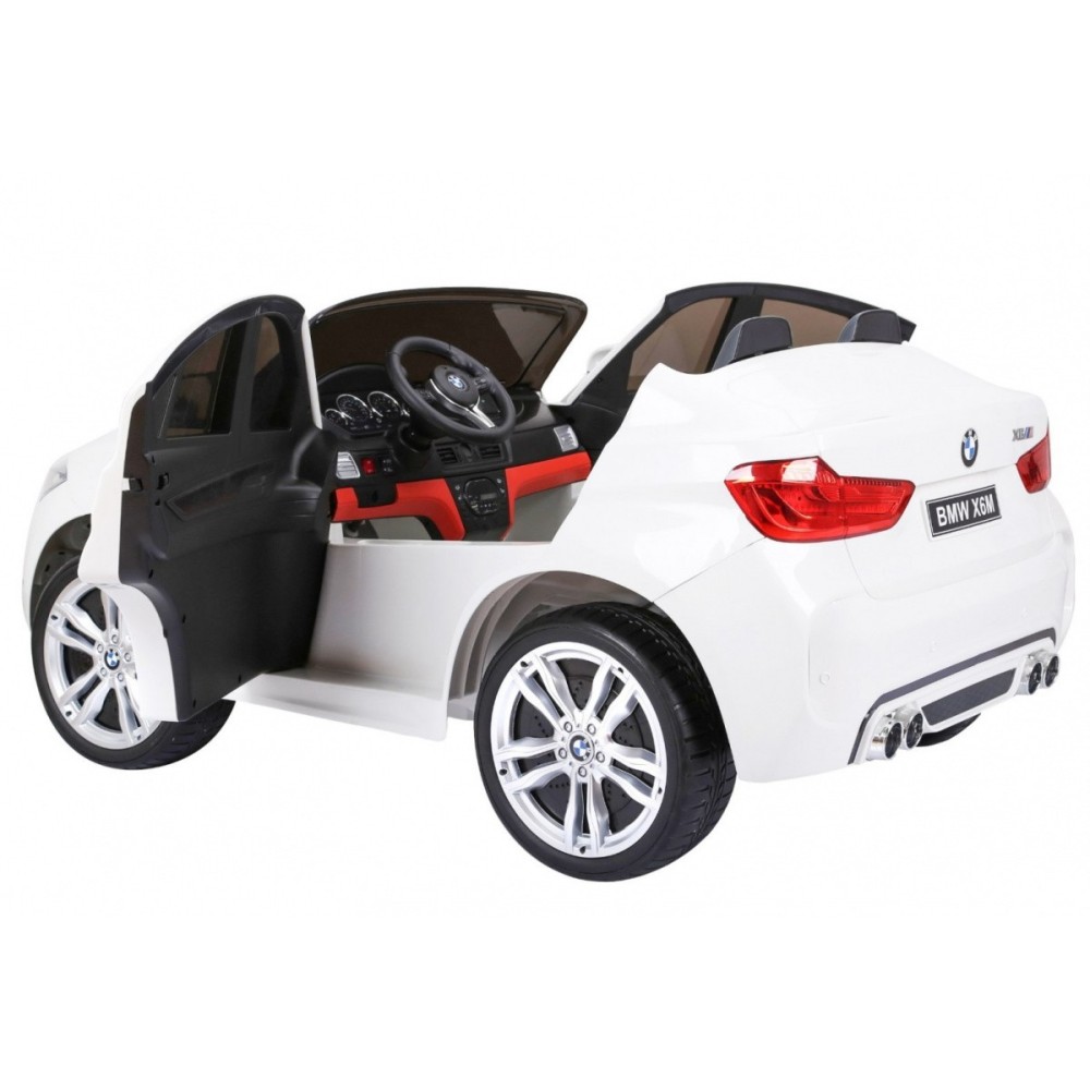 JOKO Elektrické autíčko BMW X6M XXL 2x120W, Dvojmiestne, penové kolesá, kožené sedadlo, USB, nosnosť 50kg, biele