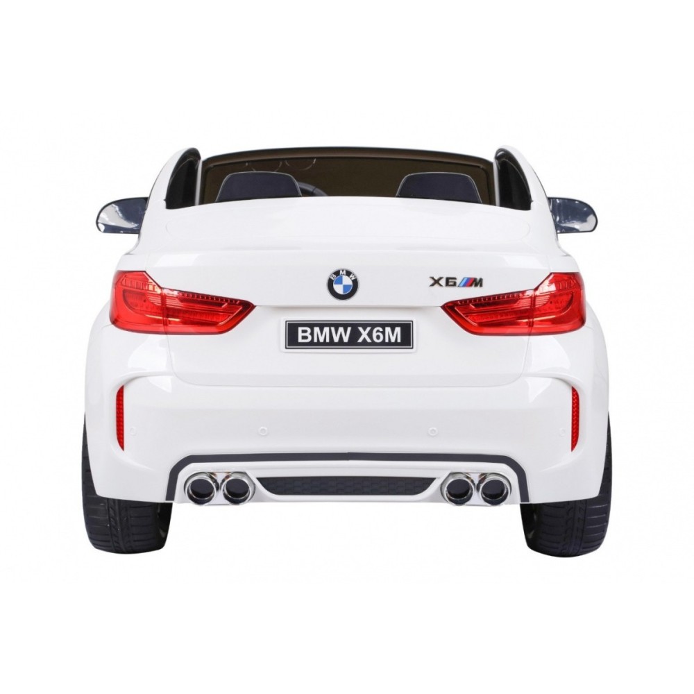 JOKO Elektrické autíčko BMW X6M XXL 2x120W, Dvojmiestne, penové kolesá, kožené sedadlo, USB, nosnosť 50kg, biele