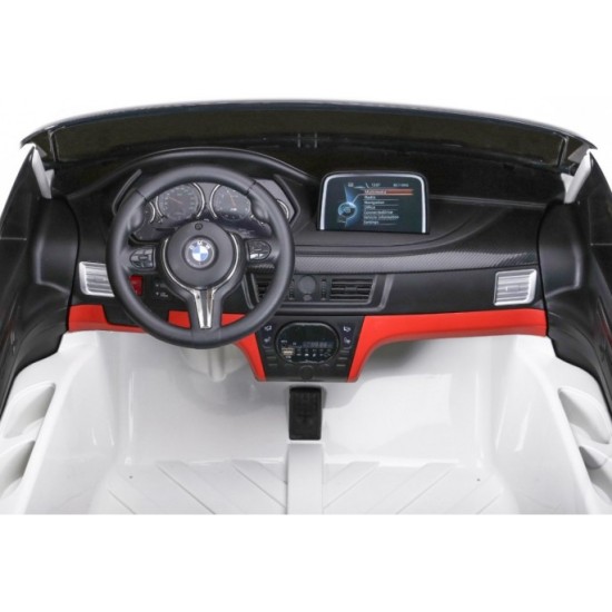 JOKO Elektrické autíčko BMW X6M XXL 2x120W, Dvojmiestne, penové kolesá, kožené sedadlo, USB, nosnosť 50kg, biele