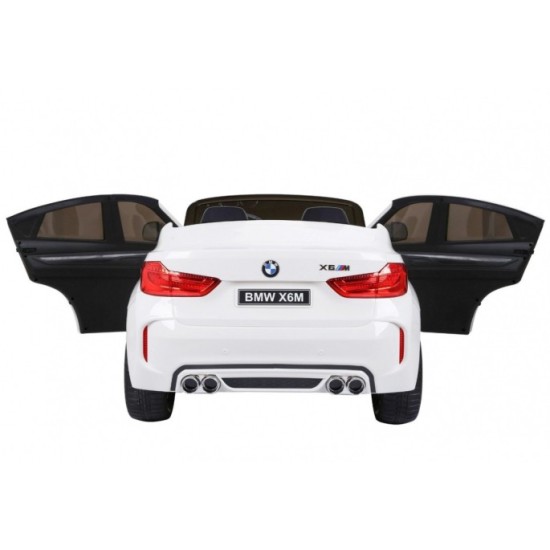 JOKO Elektrické autíčko BMW X6M XXL 2x120W, Dvojmiestne, penové kolesá, kožené sedadlo, USB, nosnosť 50kg, biele