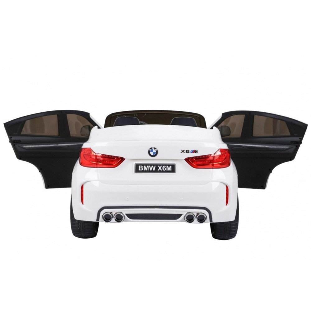 JOKO Elektrické autíčko BMW X6M XXL 2x120W, Dvojmiestne, penové kolesá, kožené sedadlo, USB, nosnosť 50kg, biele