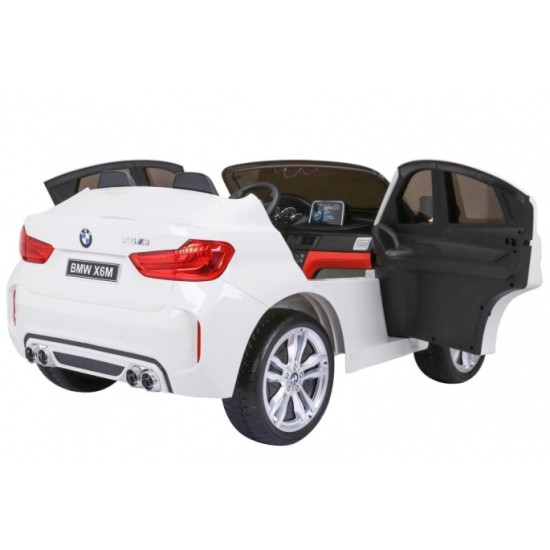JOKO Elektrické autíčko BMW X6M XXL 2x120W, Dvojmiestne, penové kolesá, kožené sedadlo, USB, nosnosť 50kg, biele