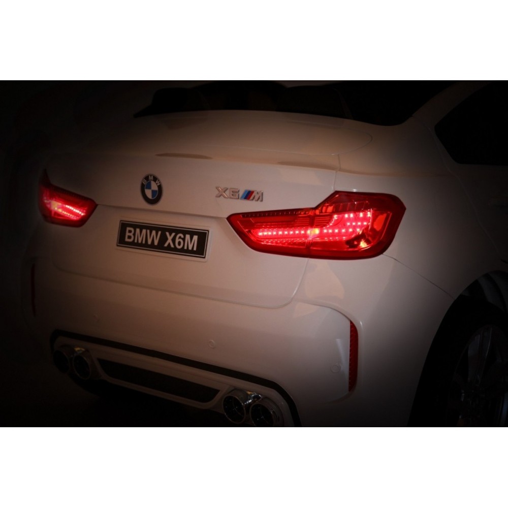 JOKO Elektrické autíčko BMW X6M XXL 2x120W, Dvojmiestne, penové kolesá, kožené sedadlo, USB, nosnosť 50kg, biele