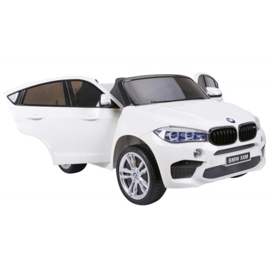 JOKO Elektrické autíčko BMW X6M XXL 2x120W, Dvojmiestne, penové kolesá, kožené sedadlo, USB, nosnosť 50kg, biele