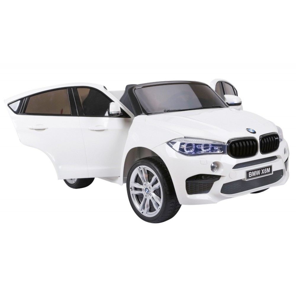JOKO Elektrické autíčko BMW X6M XXL 2x120W, Dvojmiestne, penové kolesá, kožené sedadlo, USB, nosnosť 50kg, biele