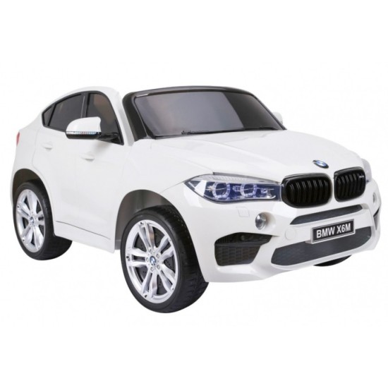 JOKO Elektrické autíčko BMW X6M XXL 2x120W, Dvojmiestne, penové kolesá, kožené sedadlo, USB, nosnosť 50kg, biele