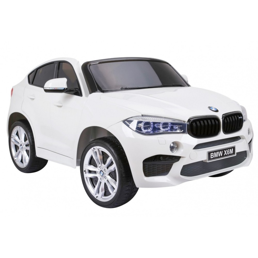 JOKO Elektrické autíčko BMW X6M XXL 2x120W, Dvojmiestne, penové kolesá, kožené sedadlo, USB, nosnosť 50kg, biele