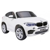 JOKO Elektrické autíčko BMW X6M XXL 2x120W, Dvojmiestne, penové kolesá, kožené sedadlo, USB, nosnosť 50kg, biele
