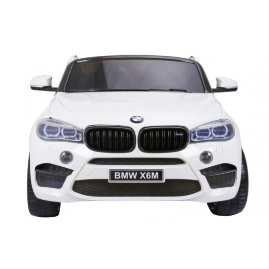 JOKO Elektrické autíčko BMW X6M XXL 2x120W, Dvojmiestne, penové kolesá, kožené sedadlo, USB, nosnosť 50kg, biele