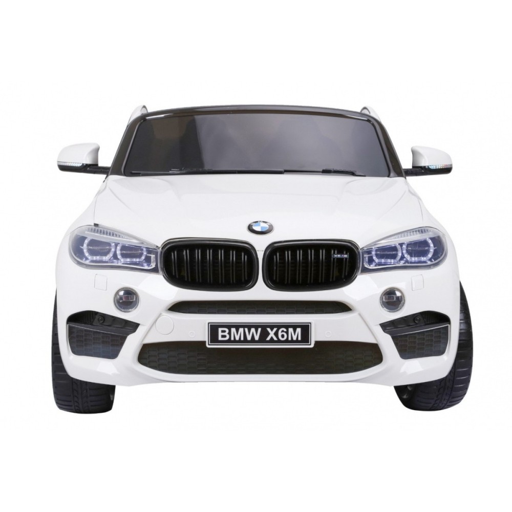 JOKO Elektrické autíčko BMW X6M XXL 2x120W, Dvojmiestne, penové kolesá, kožené sedadlo, USB, nosnosť 50kg, biele