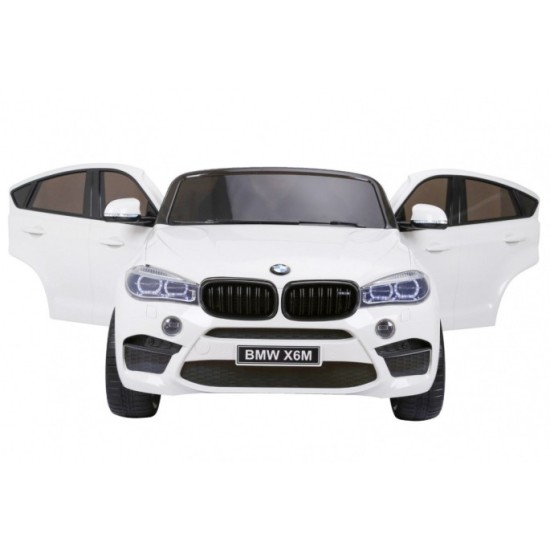 JOKO Elektrické autíčko BMW X6M XXL 2x120W, Dvojmiestne, penové kolesá, kožené sedadlo, USB, nosnosť 50kg, biele