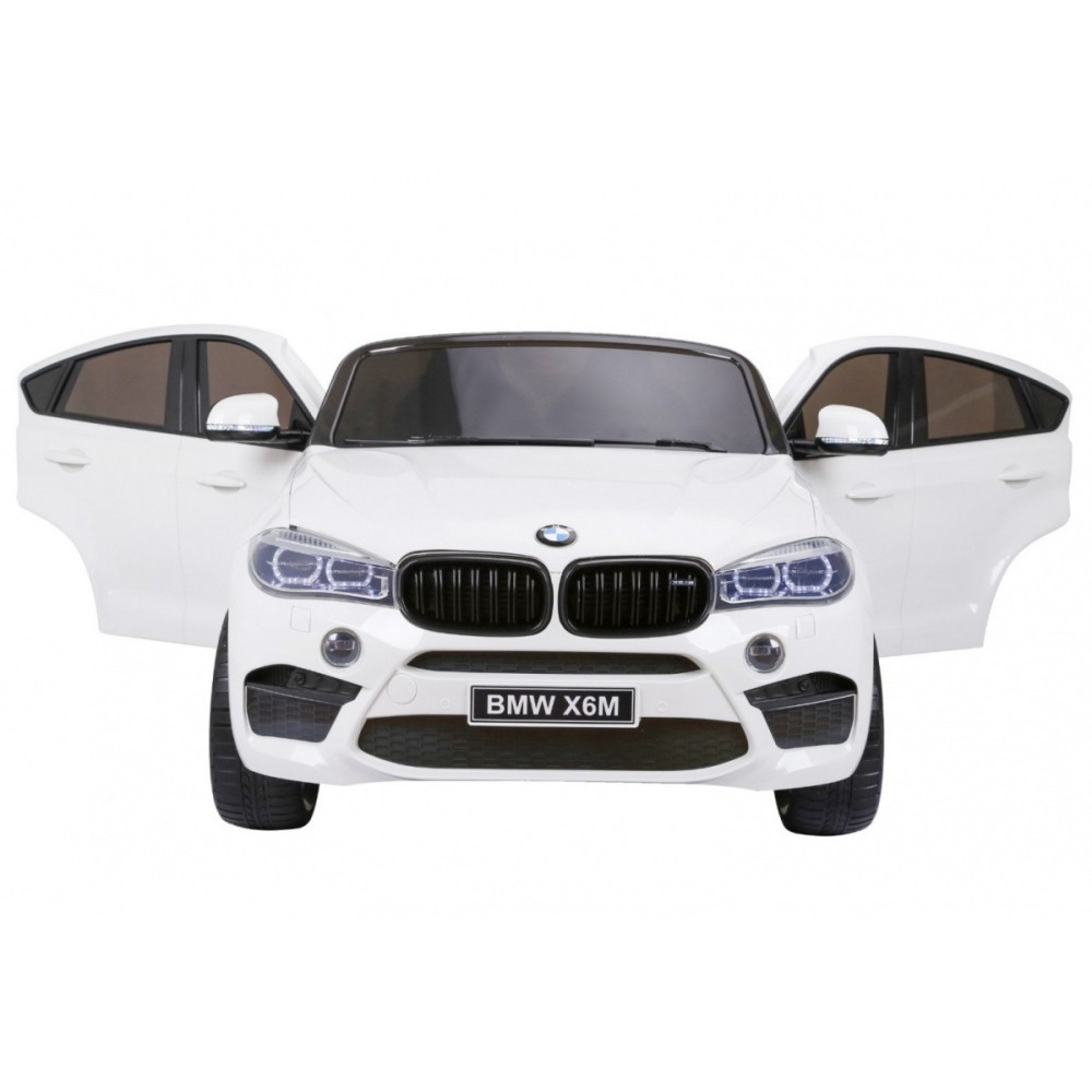 JOKO Elektrické autíčko BMW X6M XXL 2x120W, Dvojmiestne, penové kolesá, kožené sedadlo, USB, nosnosť 50kg, biele